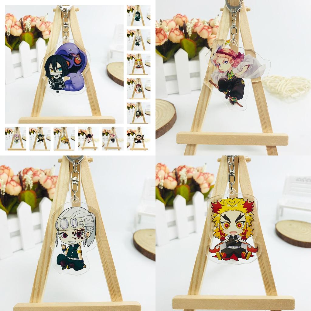 Demon Slayer Kimetsu No Yaiba Anime Laser Printed Hd Acrylic Pendant Keychain For Kids