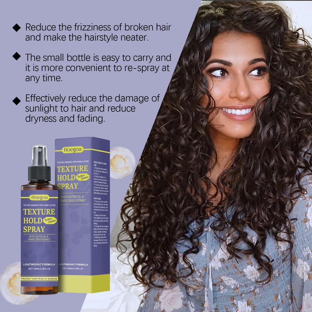 Spray Fissante Texture Capelli Migliora la Lucentezza Asciugatura Rapida Finish Naturale Unisex Uomo Donna Protezione dal Calore Non Appiccicoso Tenuta