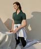 Debiweeo Air Fit Collar Crop Short Sleeve Devi-T0075-Deep Green