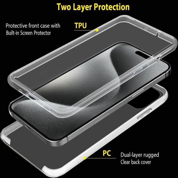 Coque de protection - BOOLING - pour iPhone 16 Pro - Silicone Souple - PC Rigide - Transparent