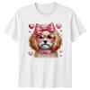 Cute Poodle Puppy Wearing Heart Unisexs TShirt Valentines Day