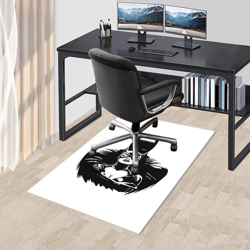 

Batman,Catwoman Office Carpet Chair Mats, Home Decor Dormitory Floor Protector With Anti-Skid Backing, Large Area Coverage, Christmas Decora 60cm by 90cm