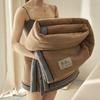 Winter Waffle Milk Fleece Blanket Thickened Office Nap Sofa Blanket Shawl Blanket Coral Bedding Zipper Multifunctional