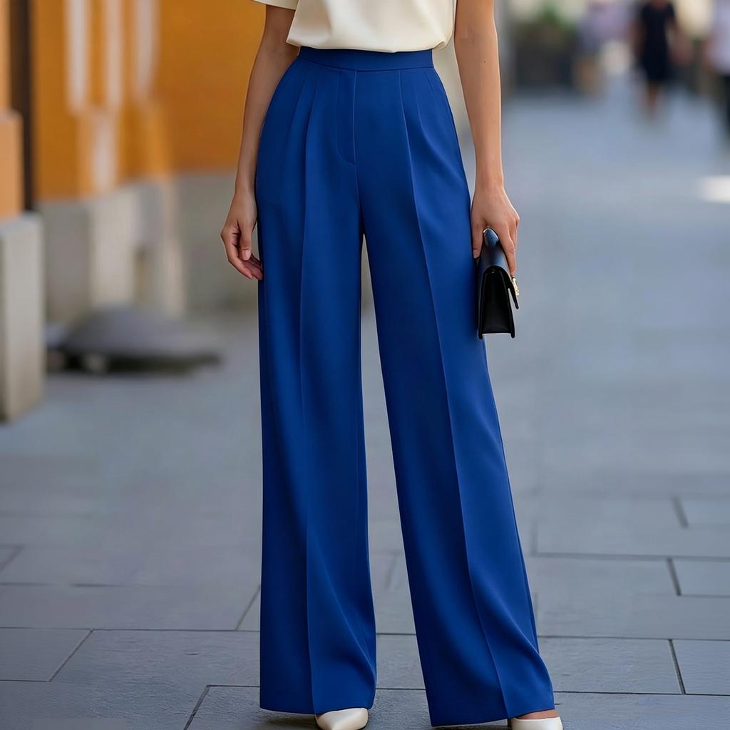 Women's High Waist Straight Leg Drape Dress Pants for Work