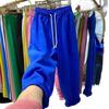 Women's Summer High-Waist Cotton Cropped Pants - Slimming, Harajuku Style, Plus Size, Elastic Waist, Lightweight Casual Wear