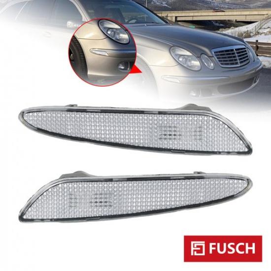 Pair Clear Bumper Side Marker Lights For 2003-2006 Mercedes Benz E-Class W211
