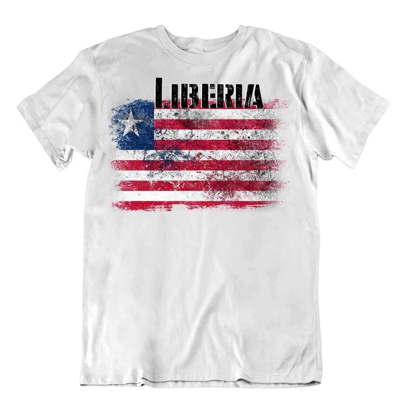 Liberia flag Tshirt T-shirt Tee top city map dignity of labor palm tree dove L