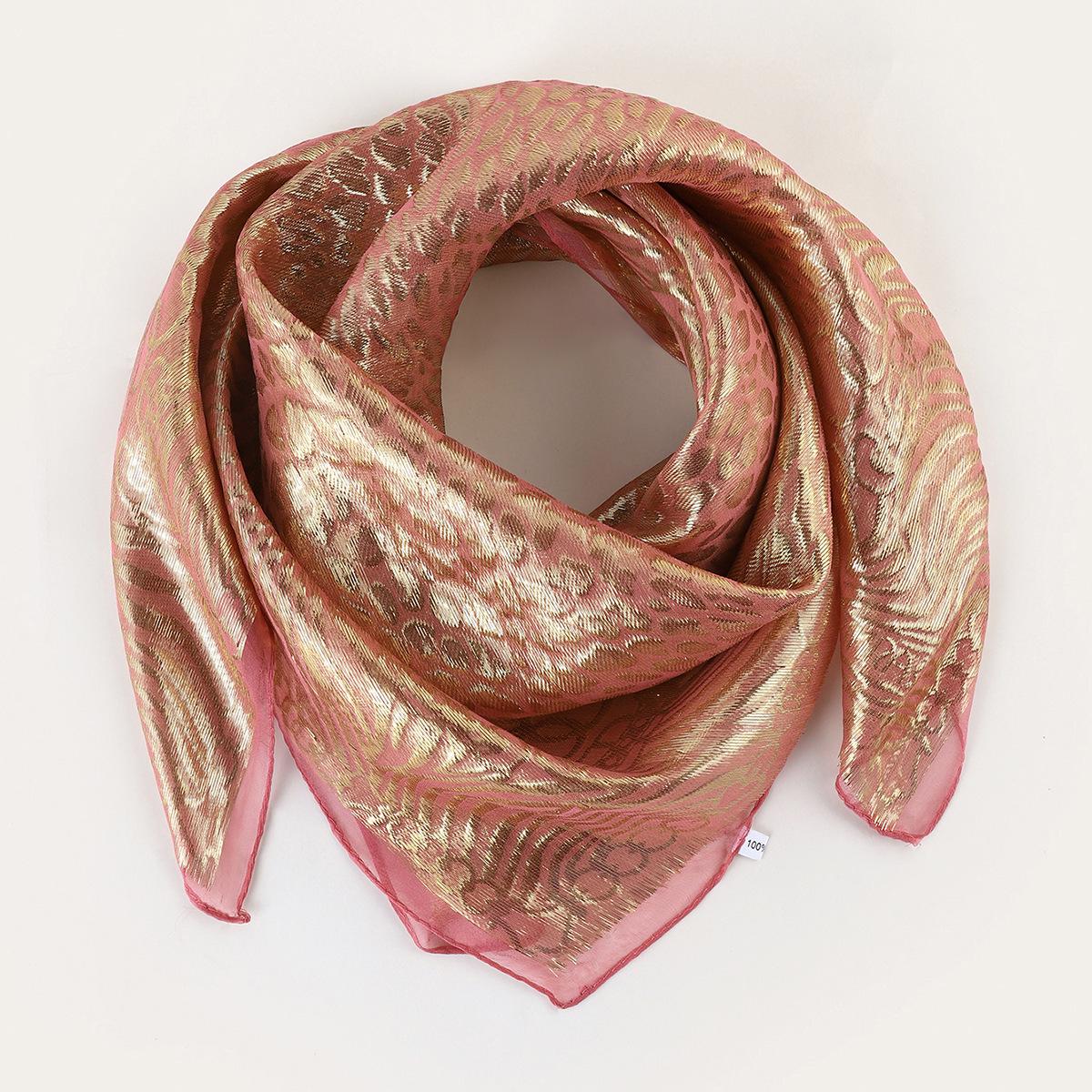 High-End Jacquard Gauze Headscarf with Gold  Silver Threads in New Ethnic Style