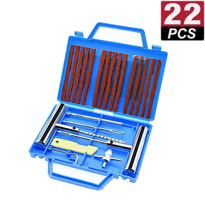 

22pcs Car Van Motorcycle Bike Emergency Heavy Duty Tubeless Tire Puncture Professional Repair Kit Plug Set Tyre Repair Kit синий