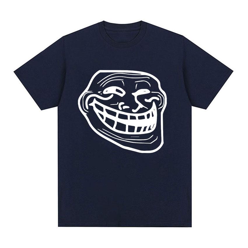2025 Verão Troll Face Memes Homem Zangado Problema Meme Engraçado Masculino Feminino Moda Retro Harajuku 100% Algodão Puro Camiseta Estampada