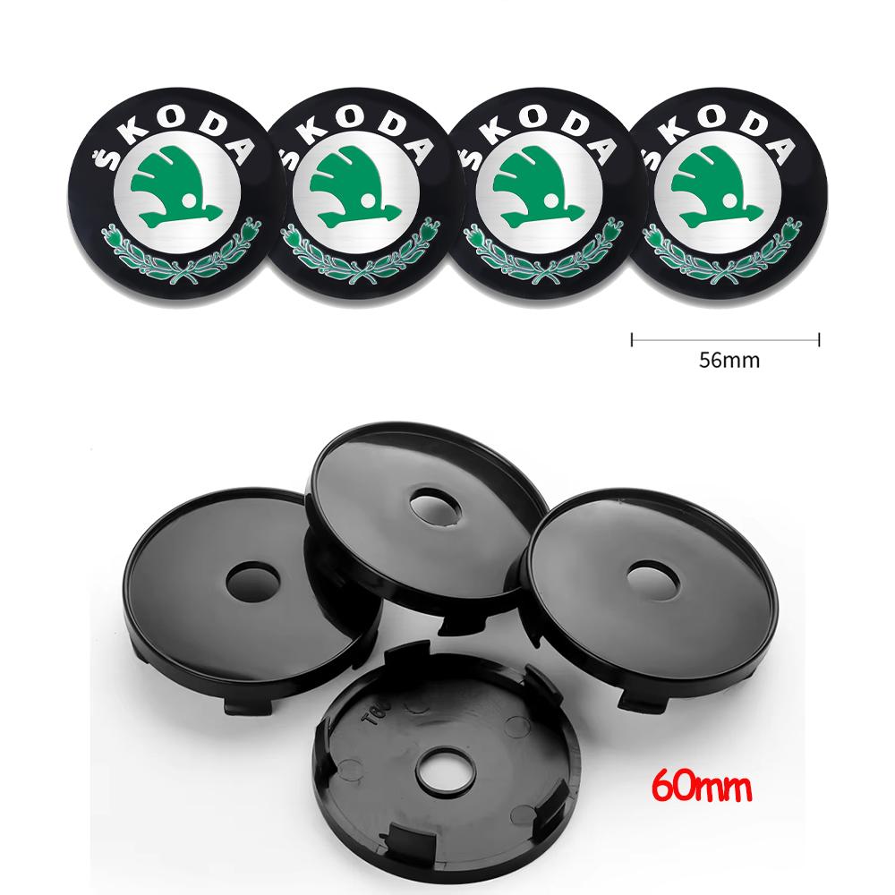 56/60/68/65mm Car Styling Wheel Center Hub Caps Rim Cover Badge Sticker For Skoda Octavia Fabia Rapid Superb Kodiaq Karoq Kamiq