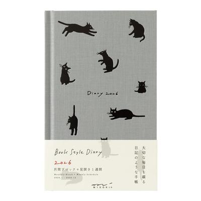 Midori B6 Cat 22377006 January Book-Style Diary, 2026, Weekly, Pattern, Gray, (Starts 2026)