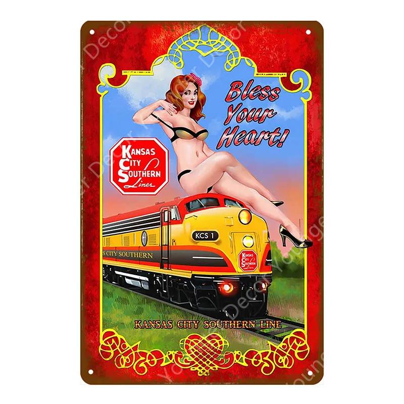 Amerikanisches Pin-Up-Girl Dame Blechschild Schlafzimmer Badezimmer Wanddekoration Pub Café Bar Party Club Vintage Poster Metallbild YI-051