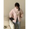 Jiaxing Pinghu horn buckle down jacket women's new thickened stand-up collar bread jacket small winter short coat tide