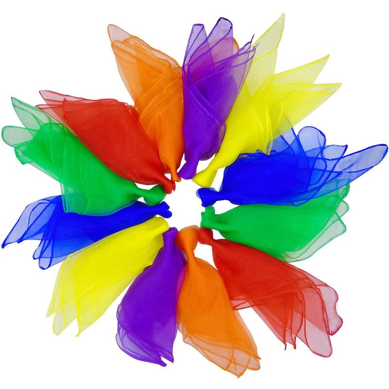 6 Colores Pañuelos de Malabares Para Niños Juego Banda Rítmica Juguetes Educativos Juegos de Fiesta Movimiento Infantil Trucos de Magia Accesorio de Actuación