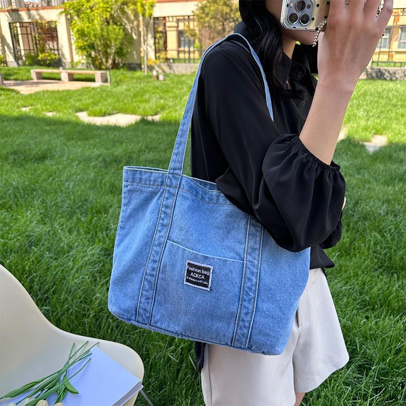 Trendy Street Style Canvas Tote Bag For Women Large Capacity Shoulder Bag