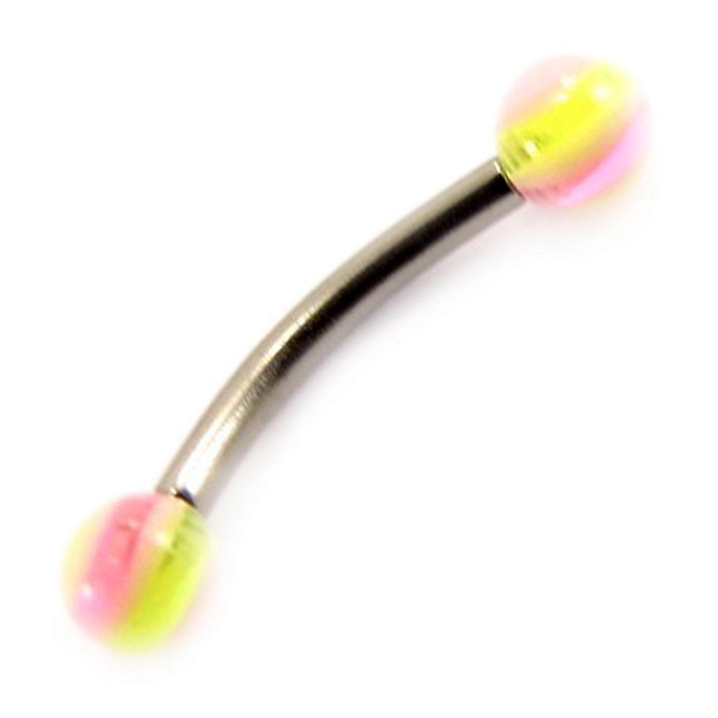 Les Trésors De Lily [C4908] - Arcade-Piercing 'Tecno' Gelb-Rosa