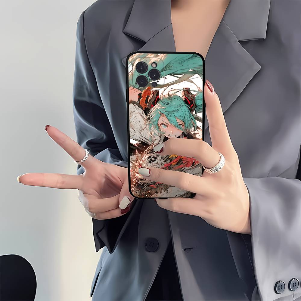 

Singer H-Hatsune Cartoon Mikues Phone Case For IPhone 17 16 15 14 11 12 13 Mini Pro XS Max Plus Funda Shell iPhone 16pro max