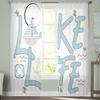 Blue Boat Anchor Lake Life Window Treatment Tulle Modern Sheer Curtains for Kitchen Living Room the Bedroom Curtains Decoration