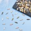 180Pcs 9 Colors Tibetan Style Zinc Alloy Pendants Feather Charms Mixed Color 15x4.5x1.5mm Hole: 1mm 20pcs/color