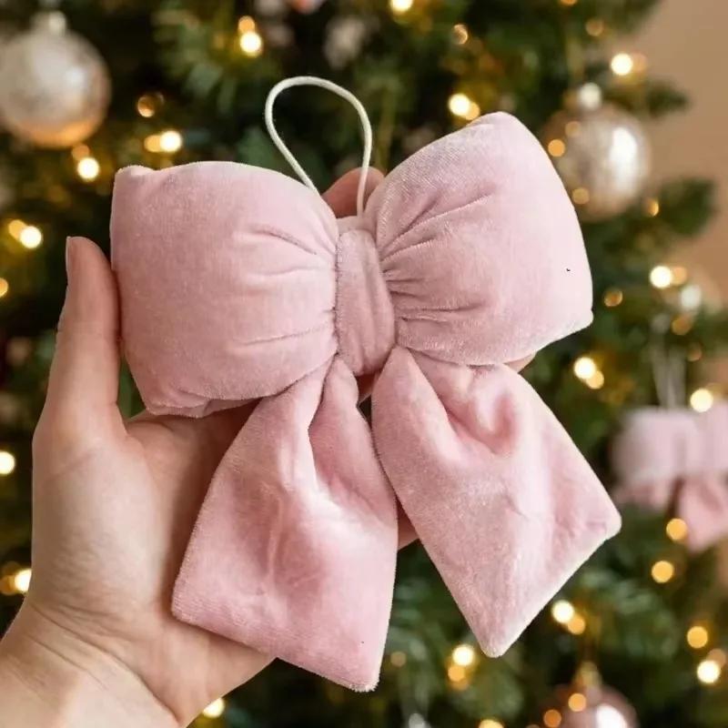 S/M/L Christmas Velvet Bow Pendant Wall Large Bowknot Decor Wedding Party DIY Craft Bowknot Gift Festival Atmospheric Decoration