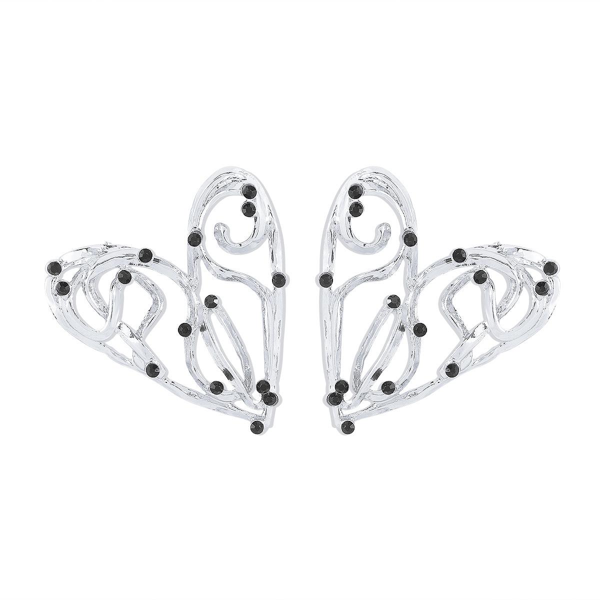 

Европейские и американские персонализированные серьги Creative Hollow Love Серьги с микроинкрустацией Тяжелая промышленность Увеличенные геометрические серьги для женщин