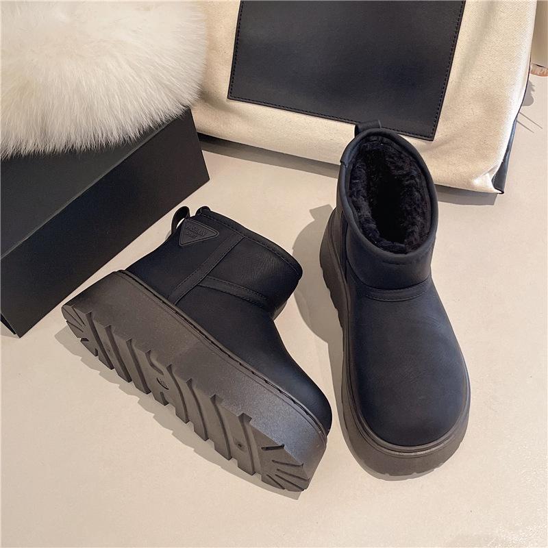 [Fanfna] Retro Platform Snow Boots for Women's 2025 Winter New Velvet Thickened Warm Wear-resistant Non-slip Cotton Shoes