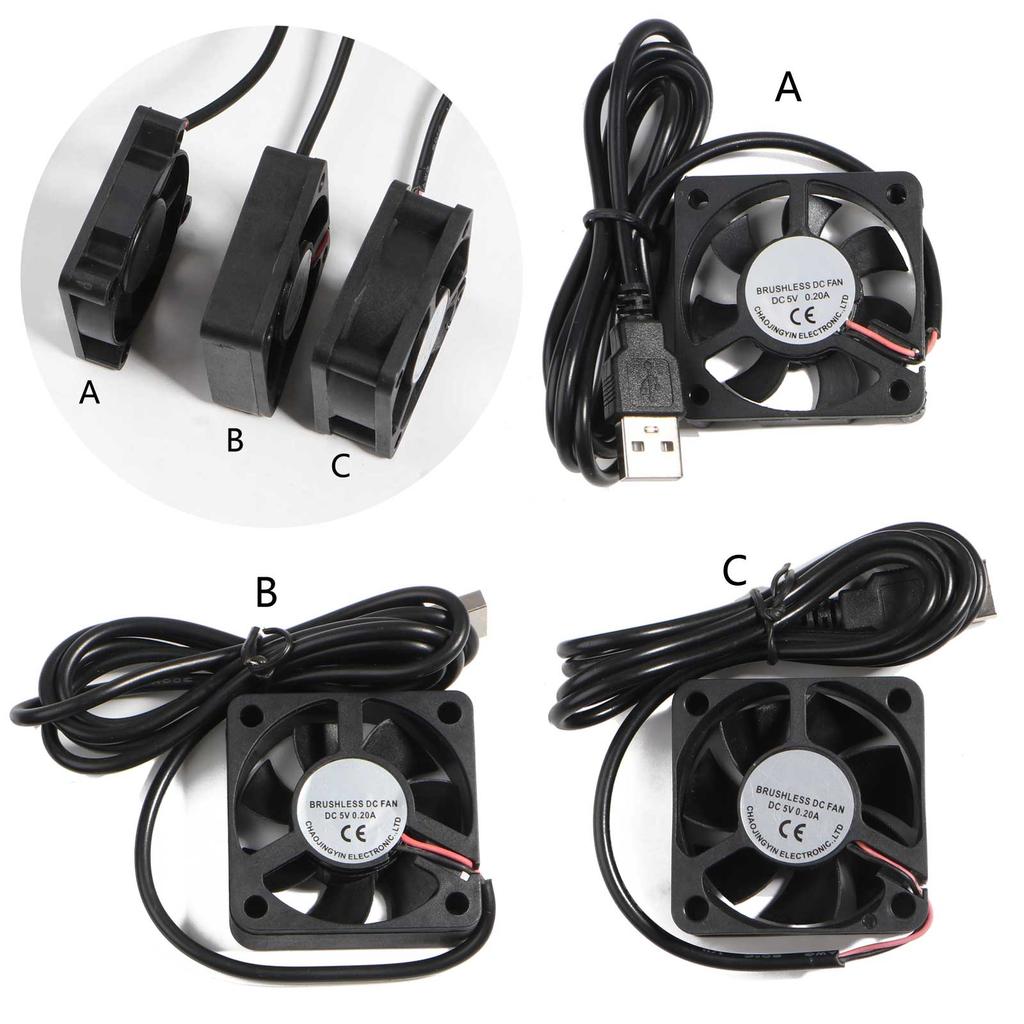 USB Fans CPU Cooling Radiator 5V 2Pin USB Fans for Computer Case Server Radiator 50x50mm Quiet 4500-5500RPM