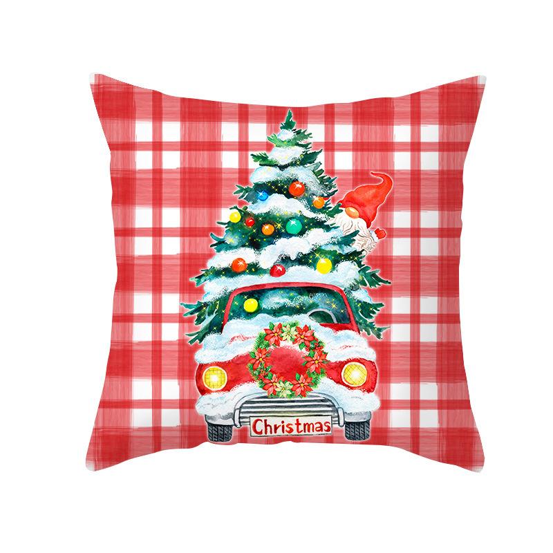 Christmas Pillow Case, Christmas Tree Elk Pillow Case, Peach Skin Cushion Pillow Core, Christmas Atmosphere
