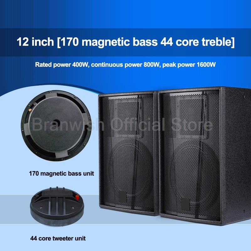1600W 10/12 Inch High Power Speaker 2-Way Passive Speaker HiFi Professional Stage Audio Sound Box for Home Theater KTV Karaoke
