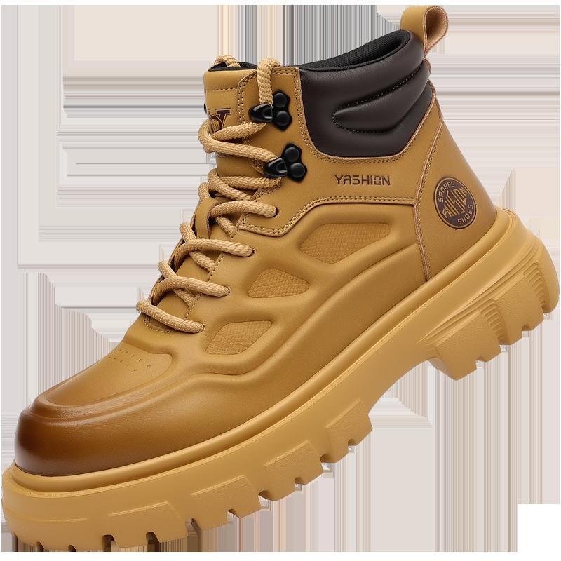 

Зимние новые мужские высокие повседневные кожаные туфли мужские ботинки Мартин легкая платформа мужская обувь 44