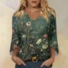 Long Sleeve Shirts for Women V Neck Floral Print Womens Long Sleeve Tops Casual Loose Long Sleeve T Shirt Women Stylish Long Sleeve Tops for Women