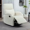 Manually Reclining Chair 60 Degree Extra Padded Fabric With Footrest Cream