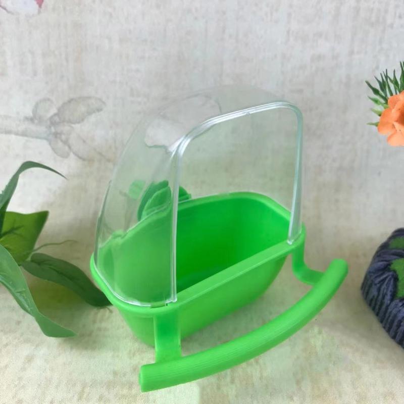 Parakeet Food Dispenser No Mess Plastic Parrot Feeder with Perch Cage Accessories for Small Bird Cockatiel Finch