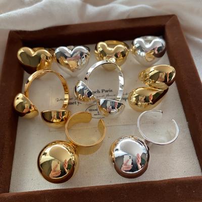 Metal Love Ring Open Ring Adjustable Ring Niche Design, Fashionable Temperament, Simple Personality, Index Ring Versatile