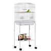 Bird Cage Budgie Cages for Finch Canary Parakeet with Stand Wheels Slide-out Tray Accessories Storage Shelf, White