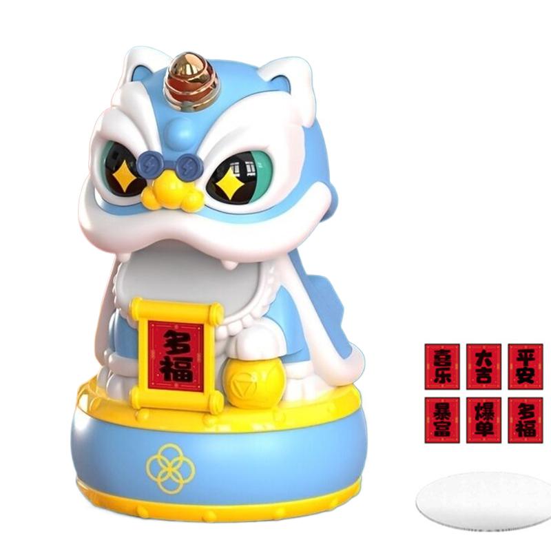 Maskottchen Ornament Chinesischer Stil Glücklicher Tanzender Löwe Modell Solarbetrieben Heimdekoration Feiertagsgeschenke Bringen Reichtum Glück