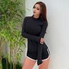 2 Pcs/Set Unisex Swimsuit Quick-drying Breathable Soft Leaf Print O Neck Long Sleeves Wetsuit Pockets Couple Surfing Clothes Diving Bathing Suit