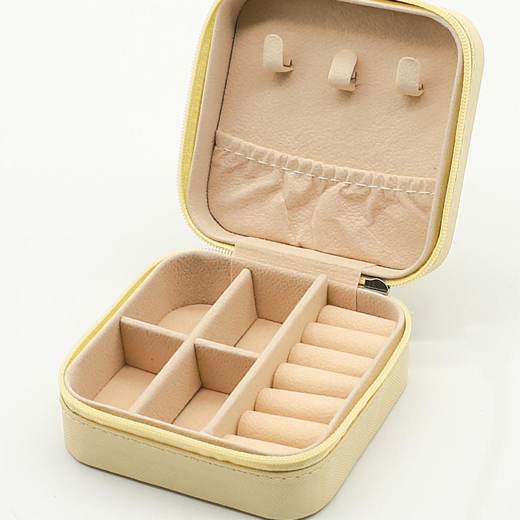 Tragbare Schmuckaufbewahrungsbox Reise-Schmuckorganizer-Etui Lederaufbewahrung Ohrringe Halskette Ring Schmuckdisplay