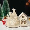 Charming Christmas Wooden Cabin Puzzle Decoration For Festive Table Displays And Diy Gifts