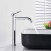 Tall Basin Sink Faucet Slim Black Chrome Bathroom Washbasin Water Mixer Tap Hot Cold Water Basin Crane Deck Mounted Bathroom Tap