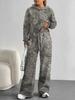 Camouflage European and American Autumn and Winter Casual Long-sleeved Suit Women's Hooded Sweater Trousers Two-piece Set