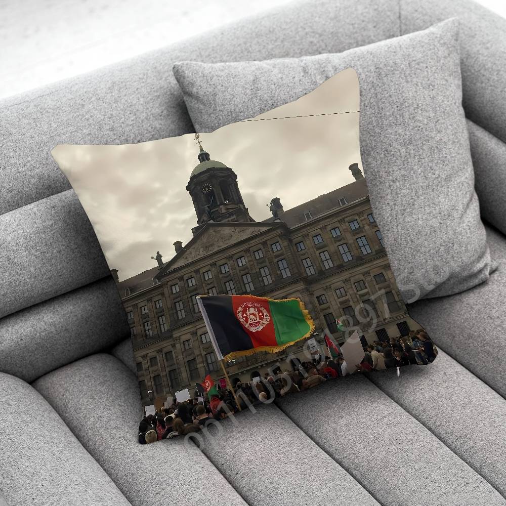 Flag Afghan Afghanistan Passport Map Throw Pillow Case For 55x55cm 30x30cm 50x50cm 45x45cm 40x40cm Square Chair Pillowcase Case