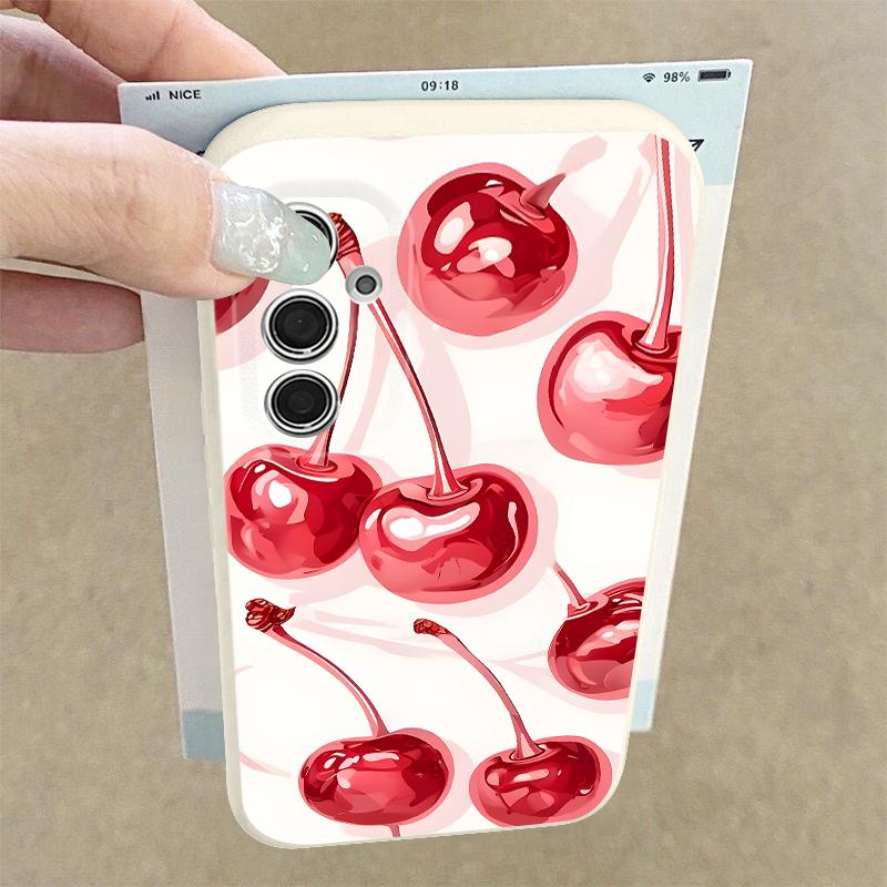 Lovely Cherry Fruits Print Case For Samsung A18 A57 A37 A17 A56 A36 A26 A16 A55 A35 A25 A15 A54 S21 FE S22 S23 S24 Plus S25 S26 Ultra Soft Cover
