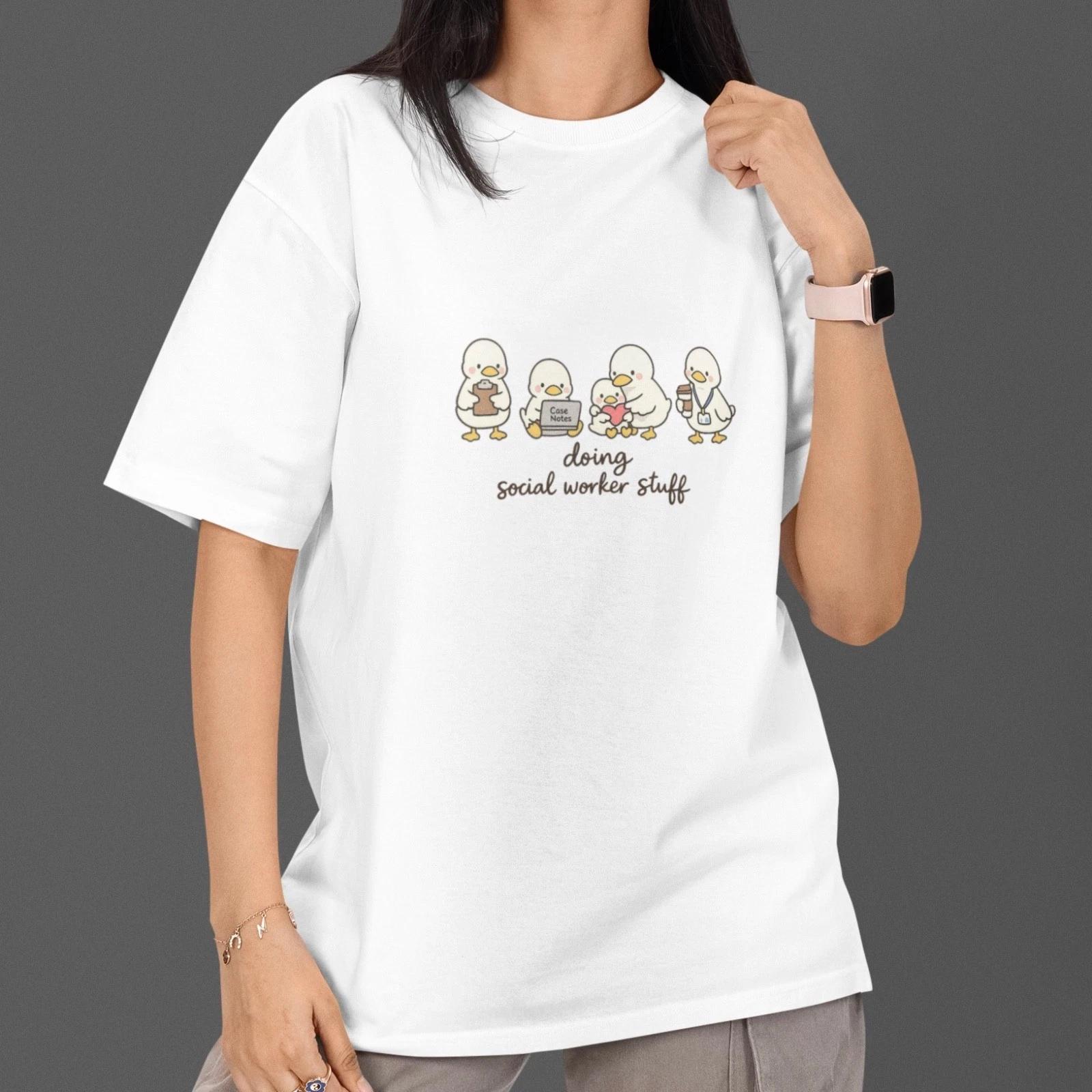 Cute Social Worker Shirt Doing Social Worker Stuff Gift White Tee Cotton S