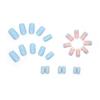 Mittelgroßer rechteckiger Nagel mit Blitz-Diamant-Finish, himmelblaues Nagelkunststück, künstlicher Nagel, 24 Stück pro Box