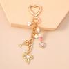 Sweet Heart Charm Key Ring High-Quality Decorative Key Chain Bow Pearl Keychain Multi-Functional Cute Keychain For Birthday Bag