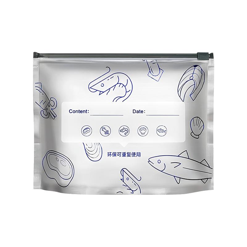 10Pcs/Bag Large Capacity Aluminum Foil Food Bag Leakproof Freezer Safe Kitchen Fresh Bag Fresh-keeping Reusable Zip Lock Bag