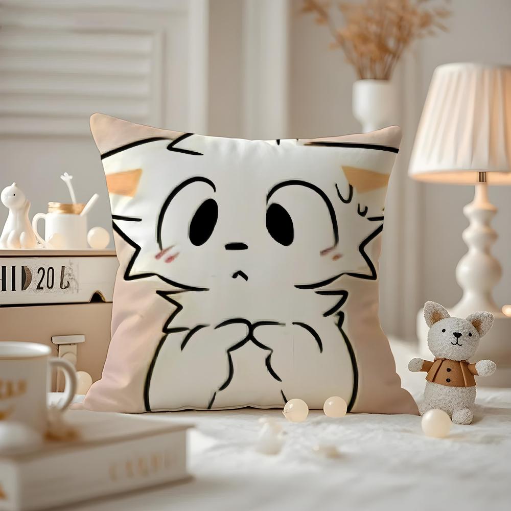 Boykisser Silly Cat Cushion Cover Pattern Printed Pillowcase For Living Room Sofa Cushion Cover & Bedroom Decor