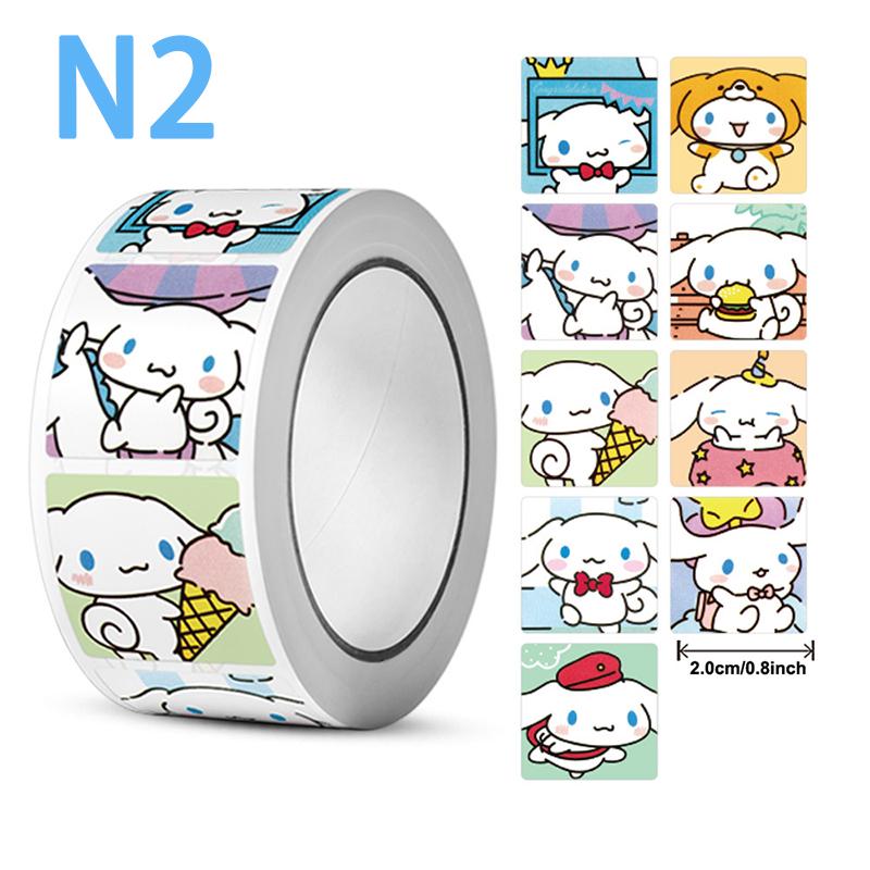 

500Pcs/Roll Sanrio Sticker Kawaii Kuromi Hello Kitty P Cinnamoroll Cartoon Kids Reward Stickers Gift Decoration Decals Toys